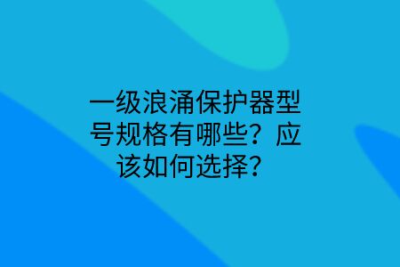 一級浪涌保護器型號規格有哪些？應該如何選擇？